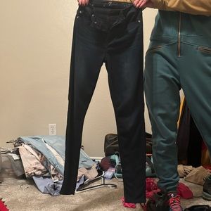 Dark wash blue jeans